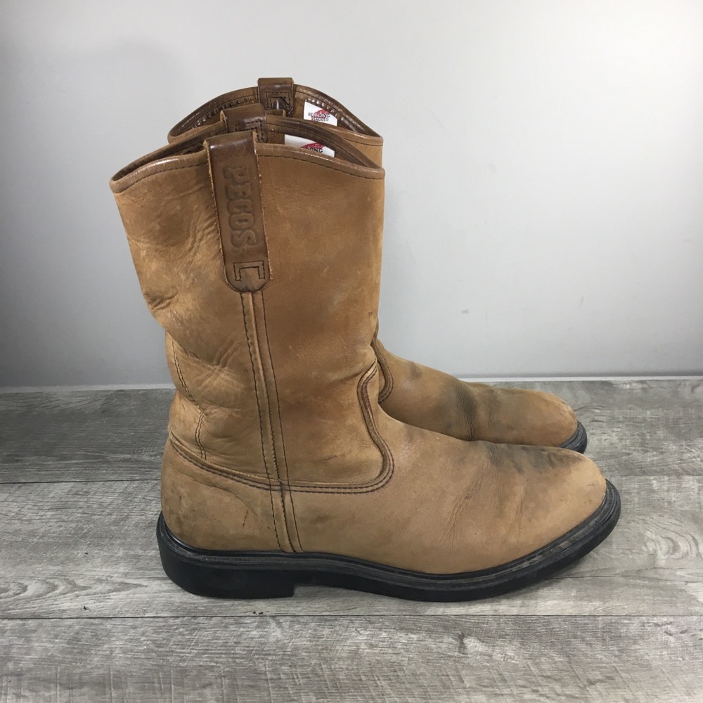 Men Red Wing 1105 Pecos Supersole Leather Cowboy Western Pull-on Boots Size 11.5